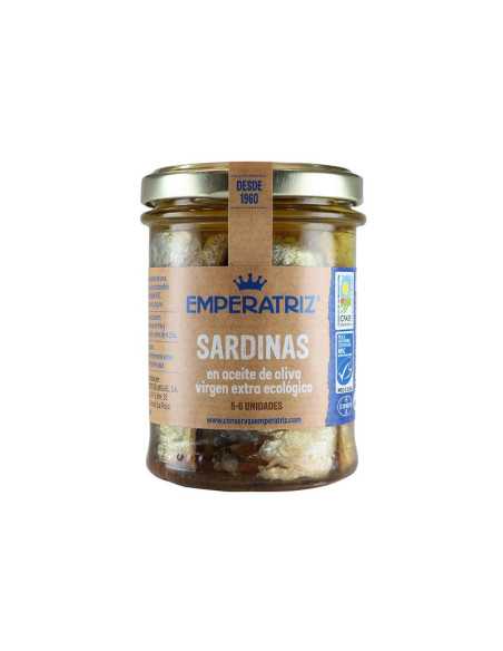 Sardina en aceite oliva bio 190g Emperatriz Sardina en aceite oliva bio 190g Emperatriz